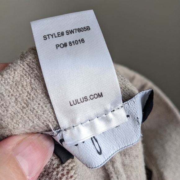 𝅺lulu's Beige Sweater Knit Joggers XS Track Stripe Loungewear Neutral - Picture 10 of 11